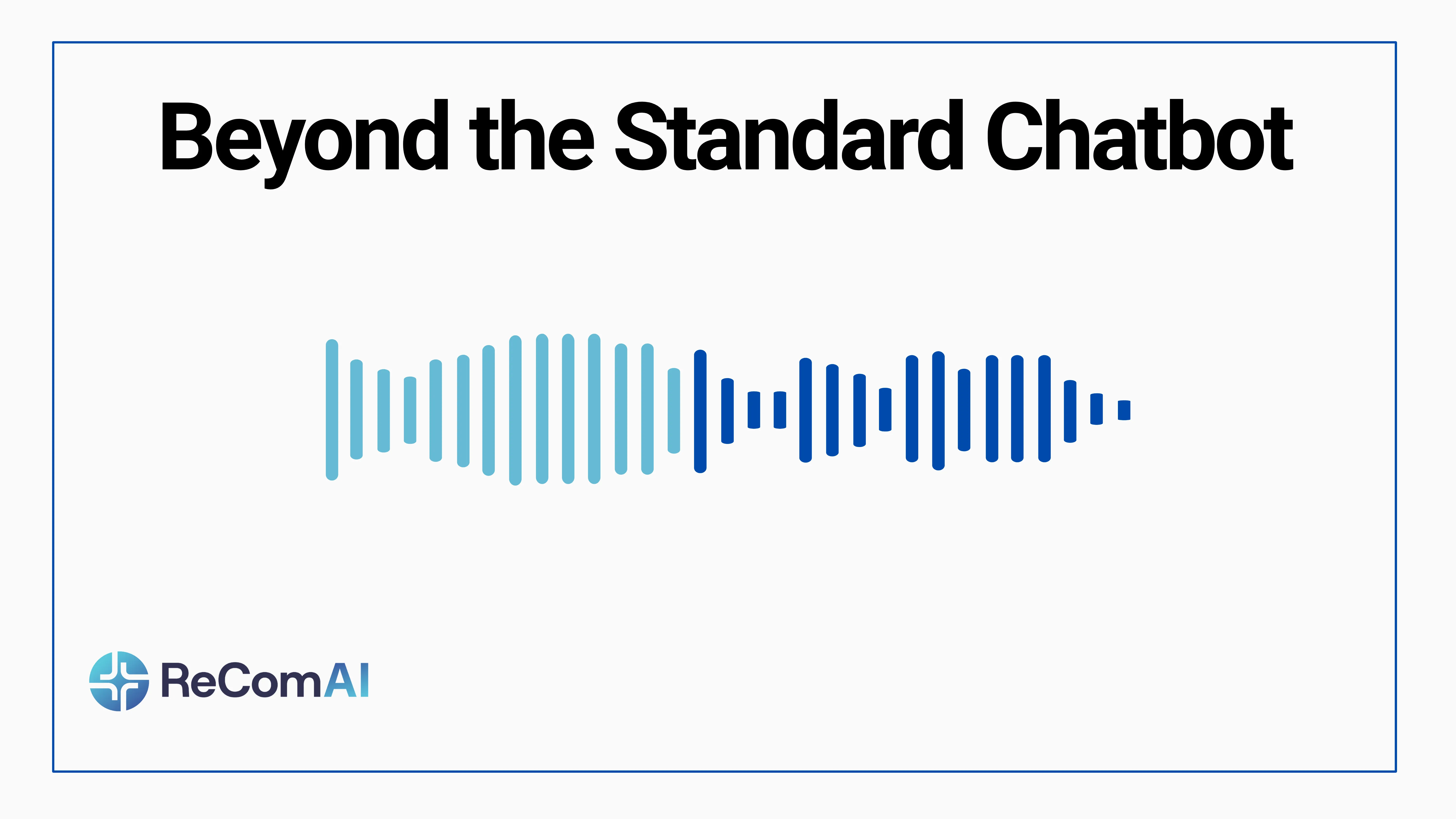  A modern mobile screen with a sleek voice waveform and abstract network overlay, representing the ReComAI AI Voice Agent functioning as a Digital Associate for an optimized E-commerce Customer Experience.
